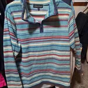 Striped Fleece Pullover Sweater